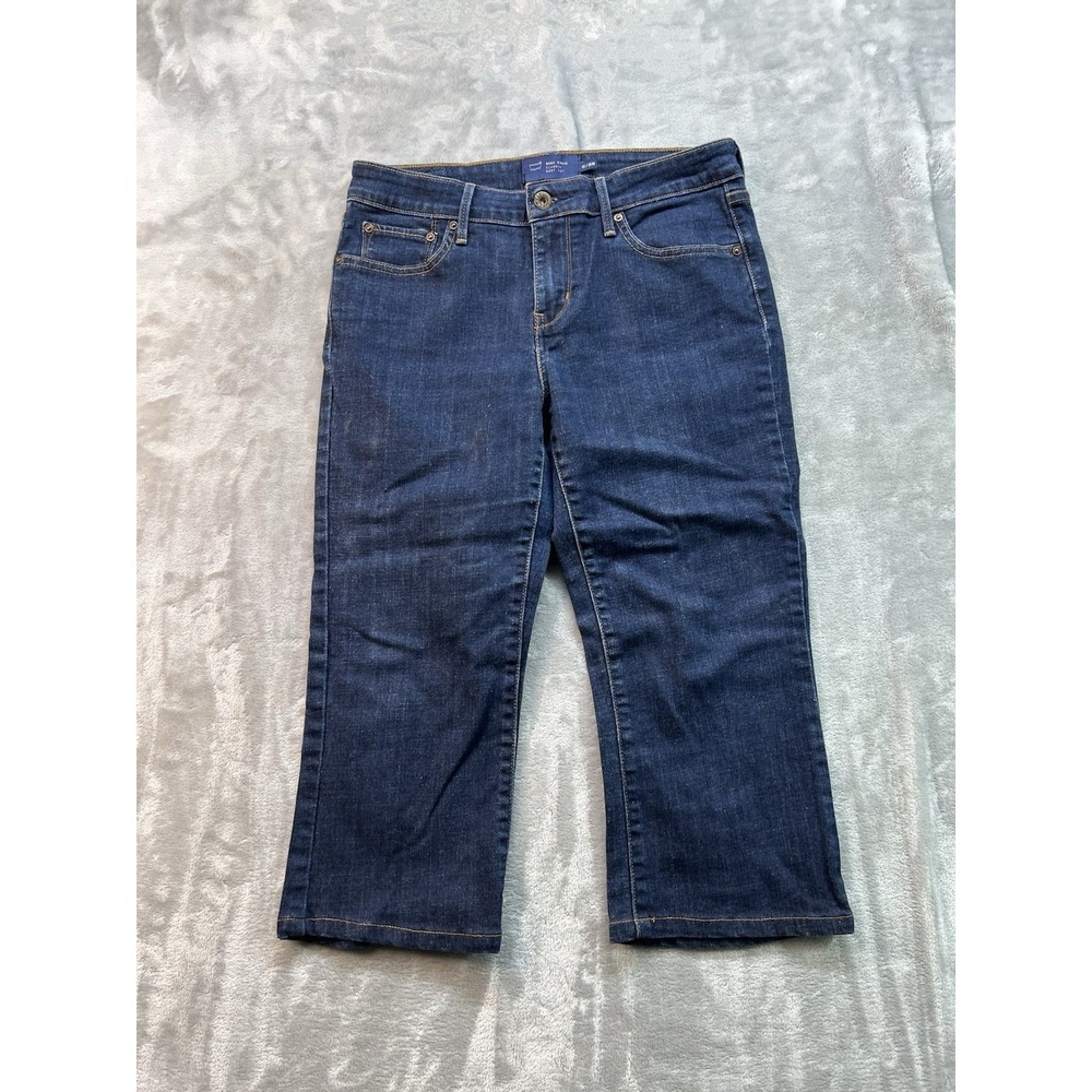 Levis Jeans Demi Curve Classic Boot Crop Womens Sz 6/28 Blue Mid Rise Stretch‎